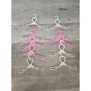 Lot of 10 Vintage Pink White Totsy Plastic Doll Clothes Hangers